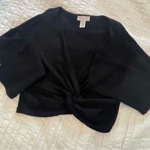 Black cross front cropped Sweater